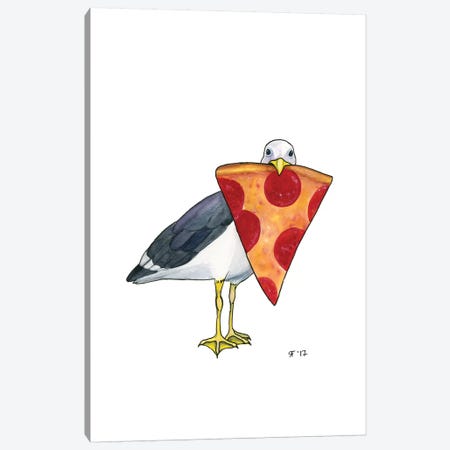 Pizza Gull Canvas Print #AAT35} by Alasse Art Canvas Art