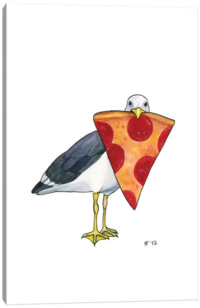 Pizza Gull Canvas Art Print