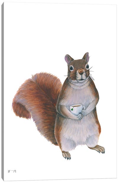 Squirrel Canvas Art Print - Alasse Art