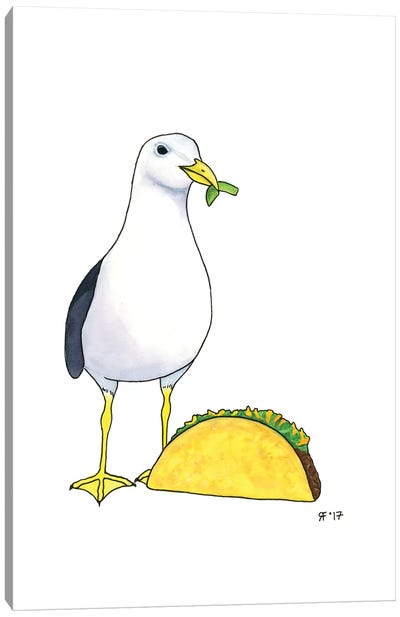 Taco Gull Canvas Art Print - Mexican Cuisine