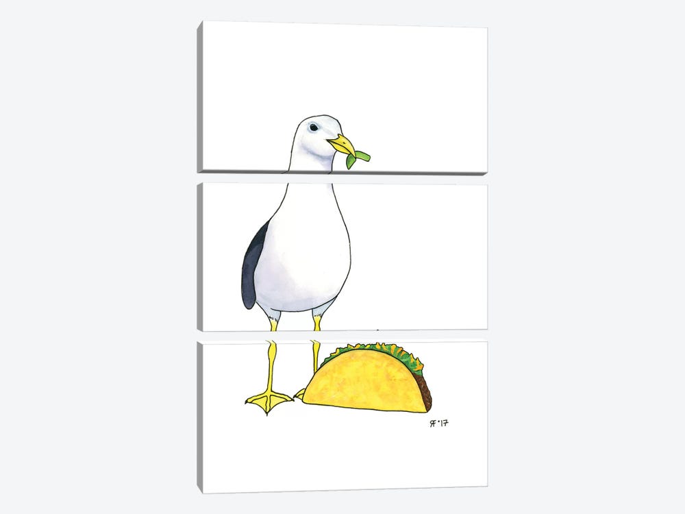 Taco Gull by Alasse Art 3-piece Canvas Print
