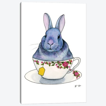 Tea Bunny Canvas Print #AAT51} by Alasse Art Art Print