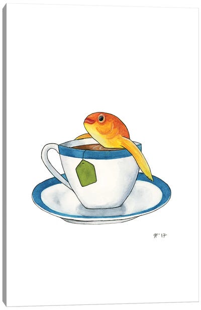 Tea Goldfish Canvas Art Print - Alasse Art