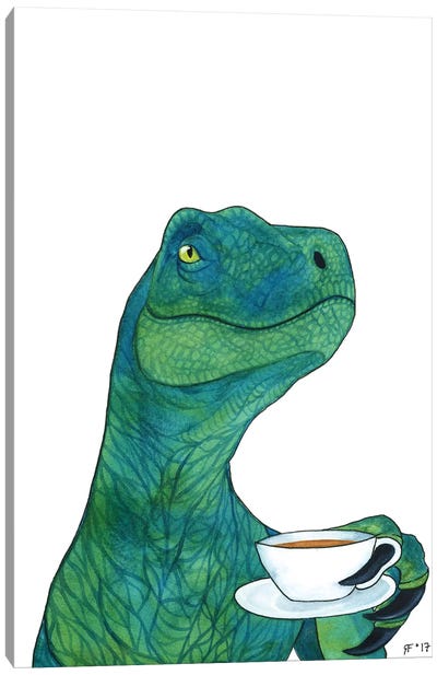 Tea Raptor Canvas Art Print - Alasse Art