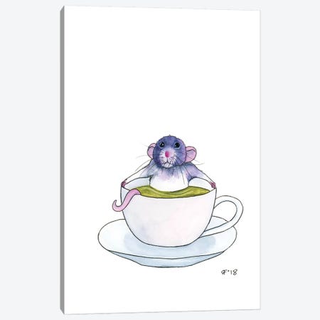 Tea Time Rattie Canvas Print #AAT56} by Alasse Art Canvas Artwork