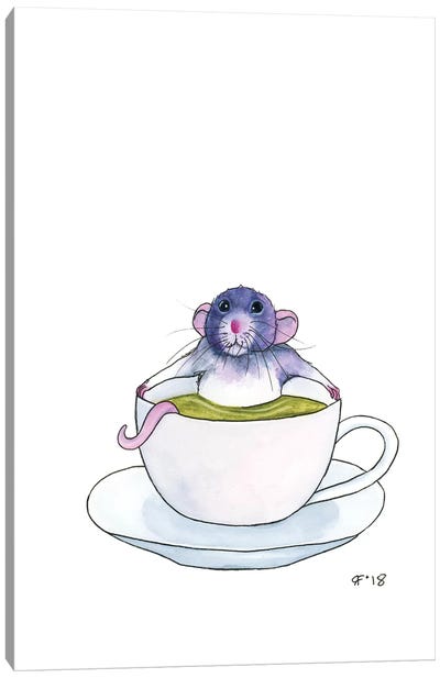 Tea Time Rattie Canvas Art Print - Alasse Art