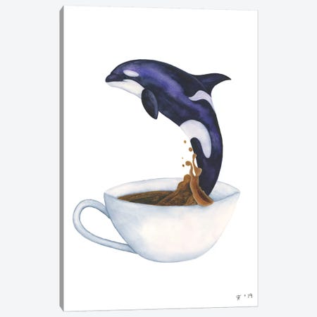 Teacup Orca Canvas Print #AAT58} by Alasse Art Canvas Print