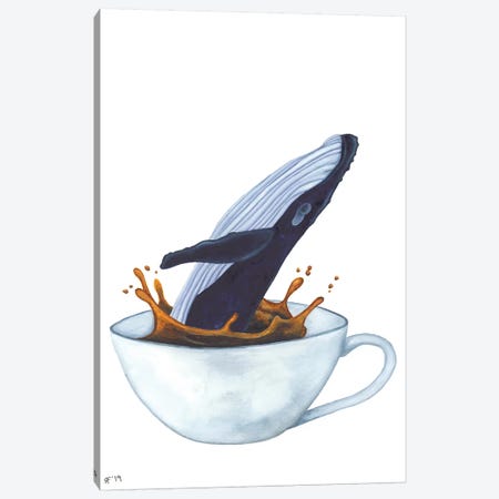 Teacup Whale Canvas Print #AAT59} by Alasse Art Canvas Art Print