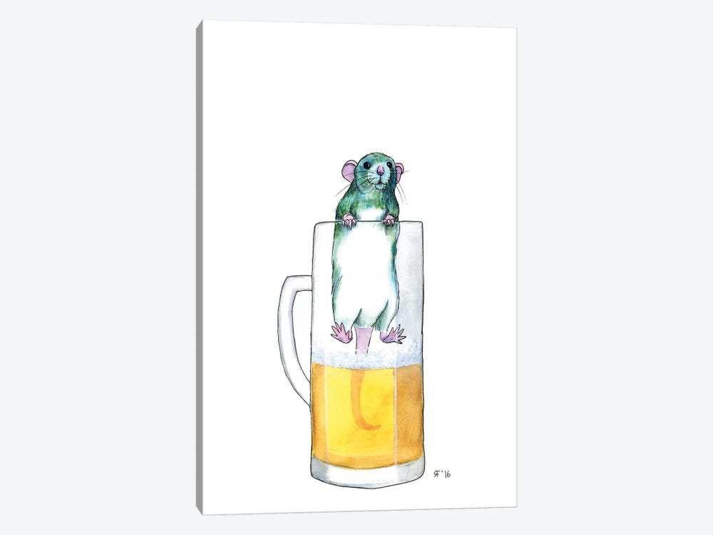 Beer Stein Rat by Alasse Art 1-piece Art Print