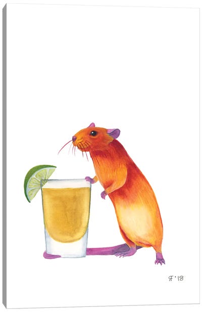 Tequila Rat Canvas Art Print - Tequila Art