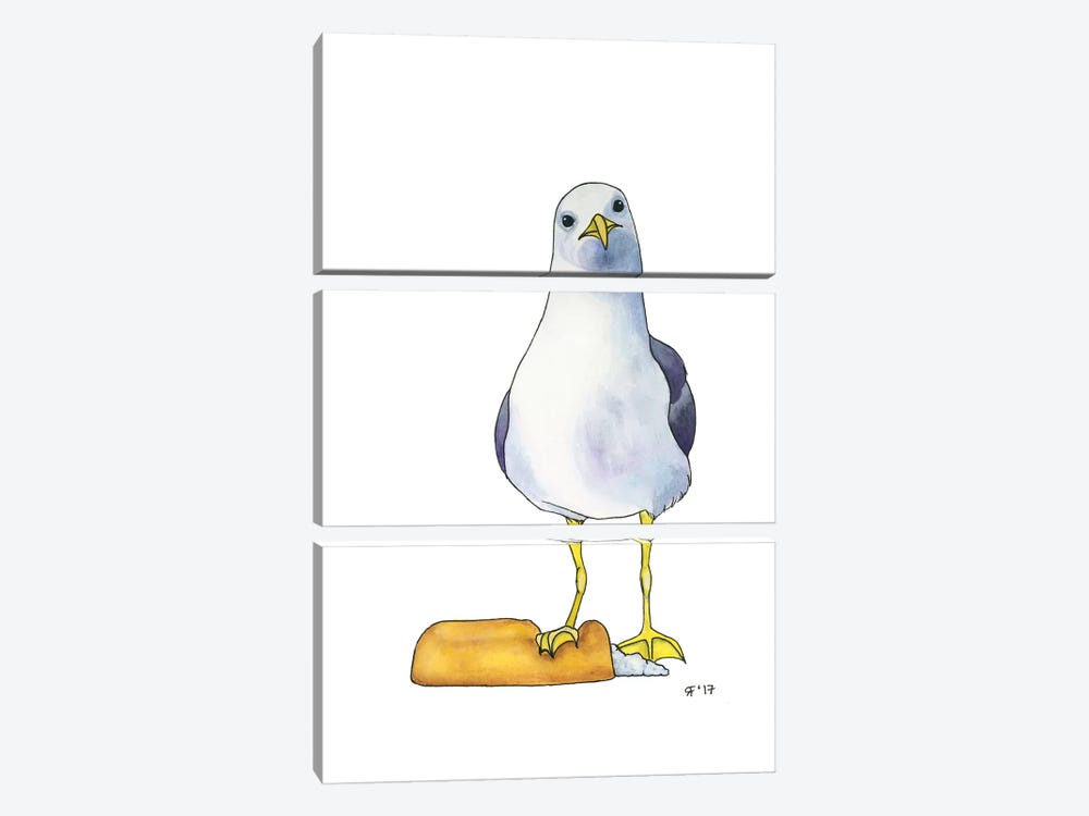 Twinkie Gull by Alasse Art 3-piece Canvas Art Print