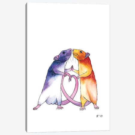 Valentines Rat Card Canvas Print #AAT62} by Alasse Art Canvas Artwork