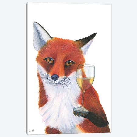 Wine Fox Canvas Print #AAT67} by Alasse Art Art Print