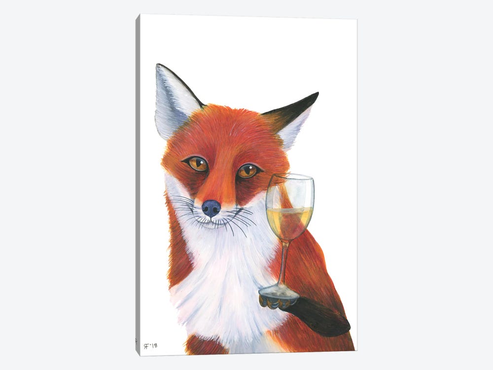 Wine Fox by Alasse Art 1-piece Canvas Art Print