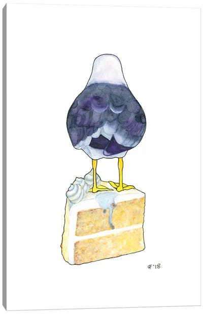 Birthday Cake Seagull Canvas Art Print