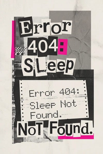 Austin Arthouse Co. - Canvas Prints: Error 404: Sleep Not Found by Austin Arthouse Co.