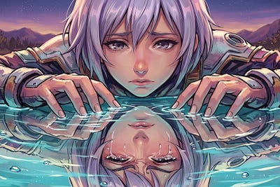 Anime Art - Canvas Prints: Still Waters, Silent Tears by Austin Arthouse Co.