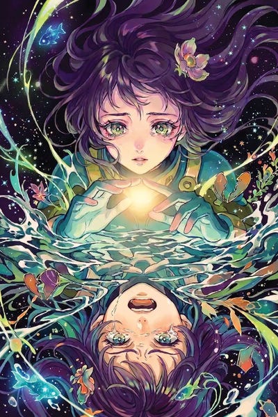 Anime Art - Canvas Prints: Starlight And Sorrow by Austin Arthouse Co.