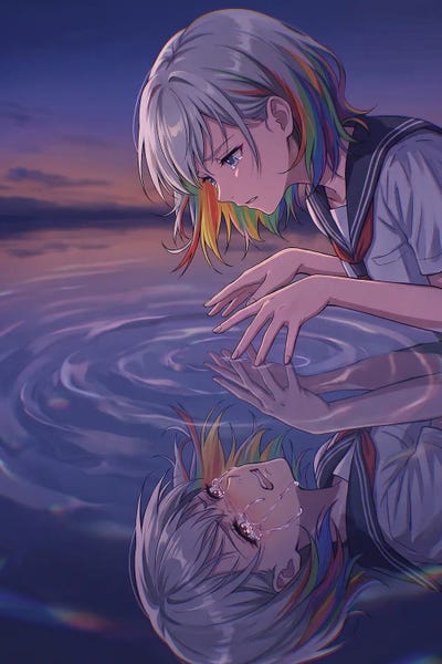 Anime Art - Canvas Prints: Sunset Confession by Austin Arthouse Co.