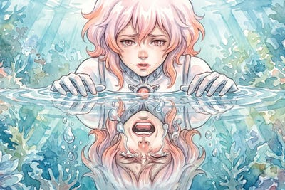 Anime Art - Canvas Prints: The Tears I Hide by Austin Arthouse Co.