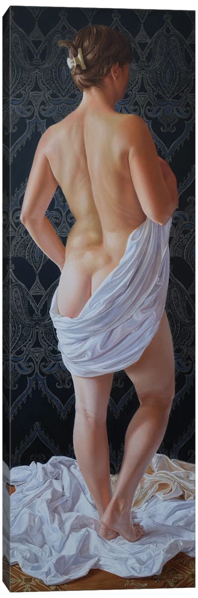 Nude Standing Model Canvas Art Print - Arthur Anokhin