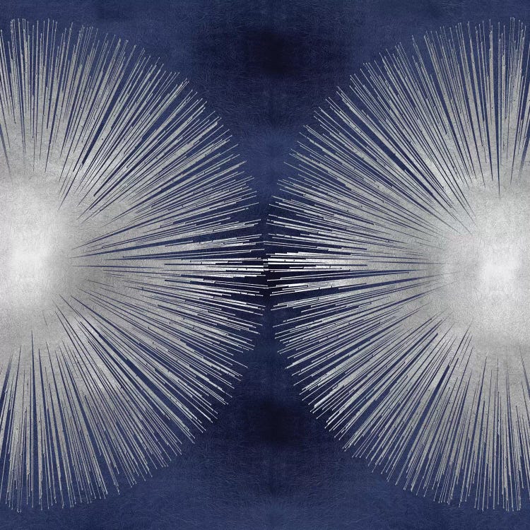 Silver Sunburst On Blue II by Abby Young canvas print