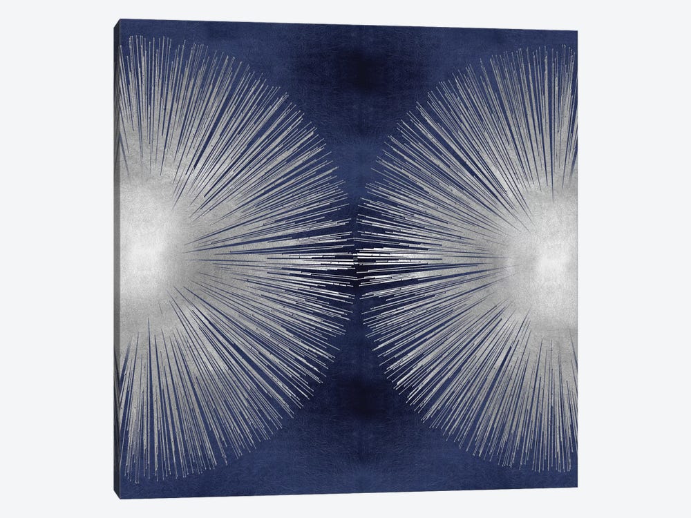 Silver Sunburst On Blue II by Abby Young 1-piece Art Print