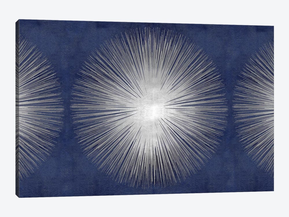 Silver Sunburst On Blue III by Abby Young 1-piece Canvas Art