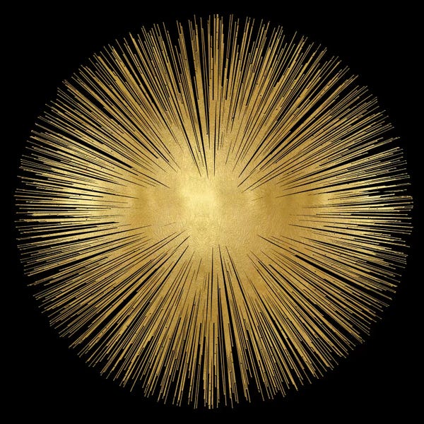 Glam Décor: Sunburst On Black I by Abby Young
