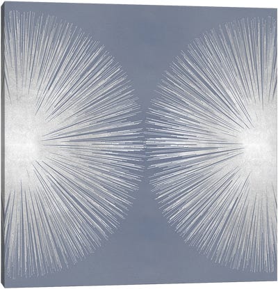 Silver Sunburst On Gray II Canvas Art Print