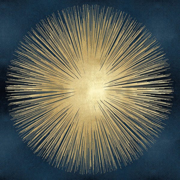 Office: Sunburst Gold On Blue I by Abby Young