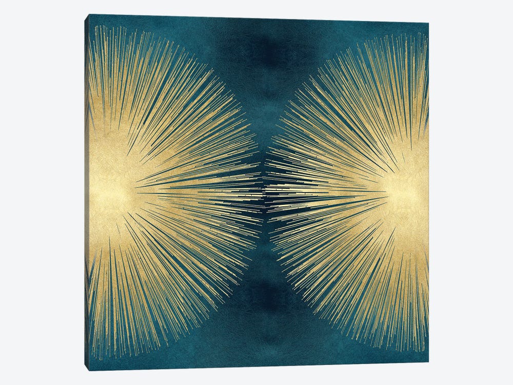 Sunburst Gold On Teal II by Abby Young 1-piece Canvas Artwork