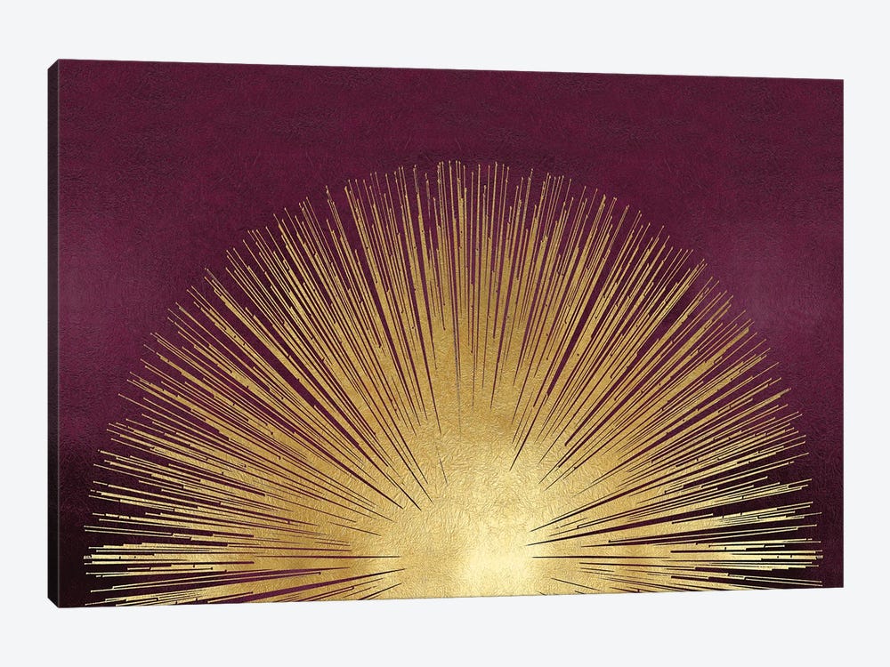 Sunburst Rising On Burgundy by Abby Young 1-piece Canvas Art Print