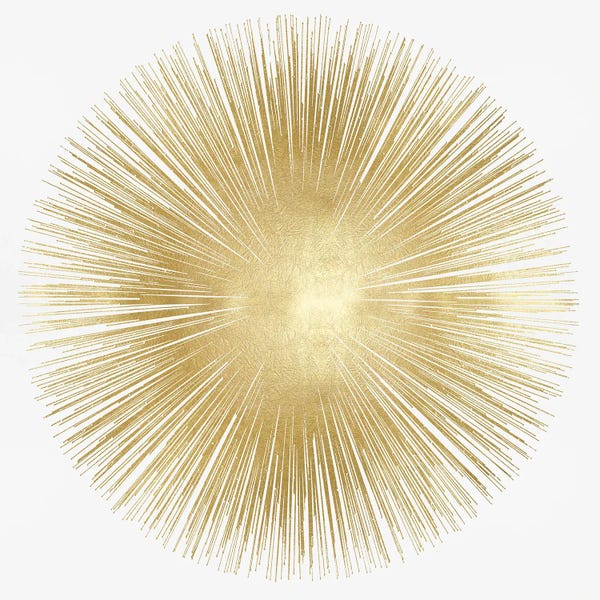 Gold Abstract Art: Sunburst Soft Gold I by Abby Young