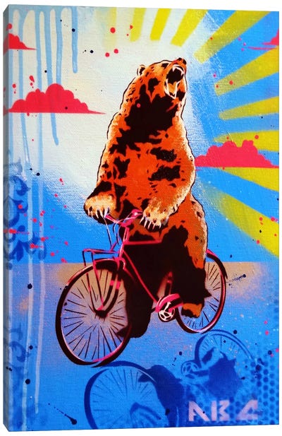 Bear Back Rider Canvas Art Print