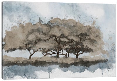 Muted Treescape Canvas Art Print - Minimalist Kitchen Art