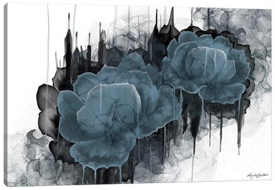 Blooms Of Dusty Blue Canvas Art Print - Angela Bawden