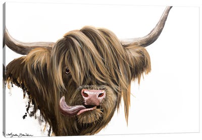 Muffin Highland Cow Canvas Art Print - Angela Bawden