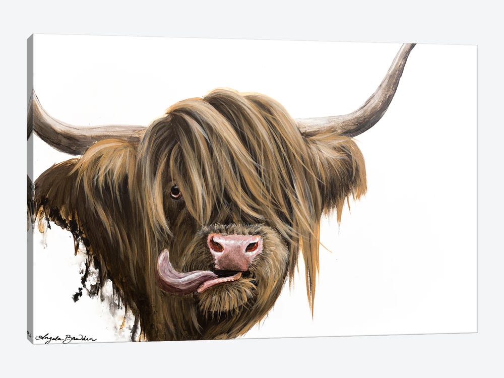 Muffin Highland Cow by Angela Bawden 1-piece Canvas Print