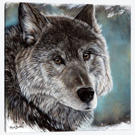 Loyal Spirit Wolf Canvas Print #ABD13} by Angela Bawden Canvas Art Print