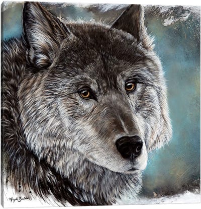 Loyal Spirit Wolf Canvas Art Print - Angela Bawden