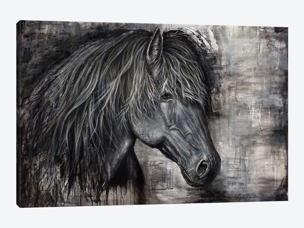 Majestic Dark Horse by Angela Bawden 1-piece Canvas Wall Art