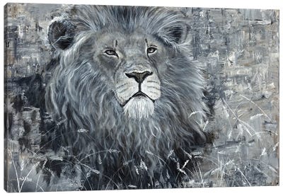 Power Of The Pride Lion Canvas Art Print - Angela Bawden