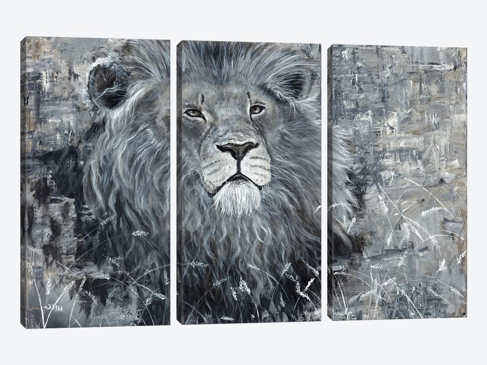 Power Of The Pride Lion by Angela Bawden 3-piece Art Print