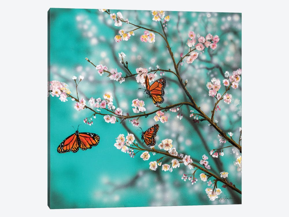 Butterflies And Blossoms by Angela Bawden 1-piece Canvas Artwork