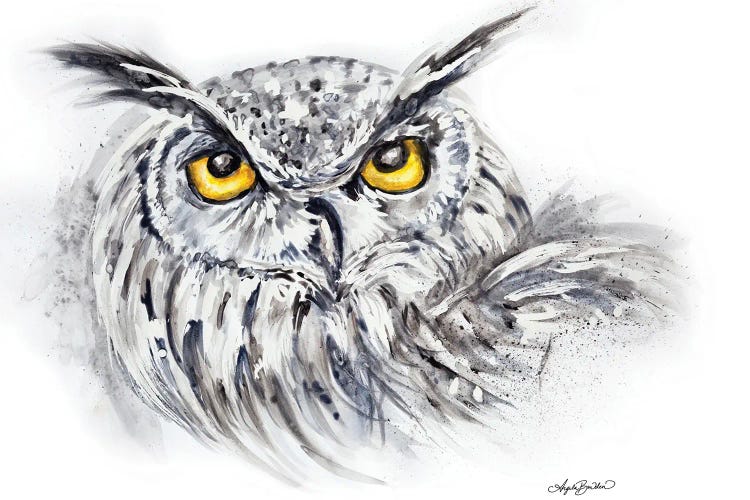 Eagle Owl In Watercolor