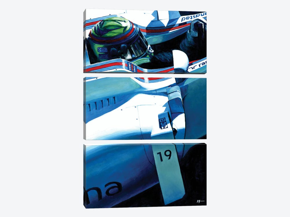 Felipe Massa - Williams FW40 Final F1 Season by Alex Stutchbury 3-piece Canvas Art Print