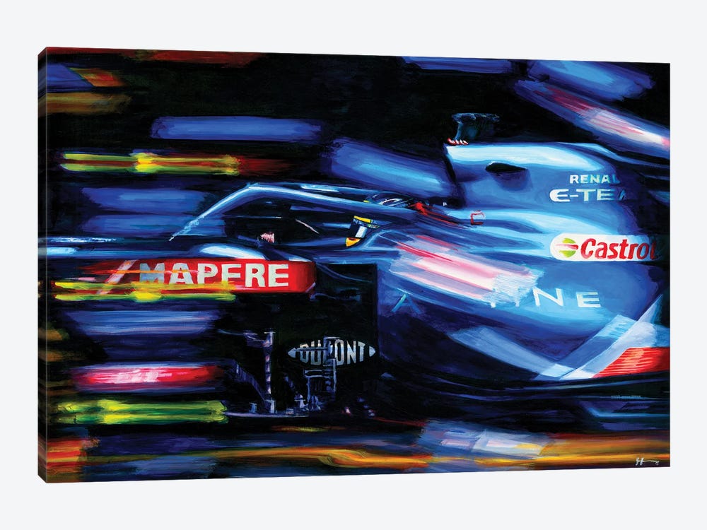 Fernando Alonso - 2021 Hungarian GP Alpine A521 by Alex Stutchbury 1-piece Canvas Wall Art