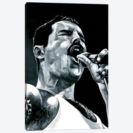 Freddie Mercury Canvas Print #ABH13} by Alex Stutchbury Art Print