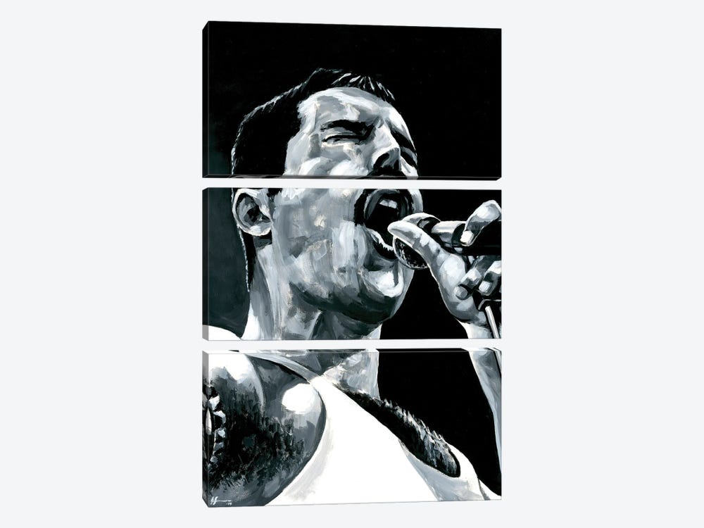 Freddie Mercury by Alex Stutchbury 3-piece Canvas Art Print